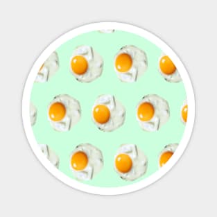 1980s mint green Kawaii breakfast food pattern sunny side up egg Magnet